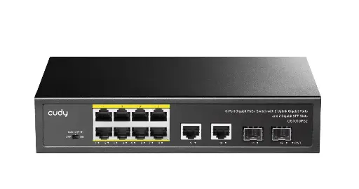 Cudy GS1010PS2 8-Port Gigabit PoE+ Switch with 2 Uplink Gigabit Ports and 2 Gigabit SFP Slots 120W